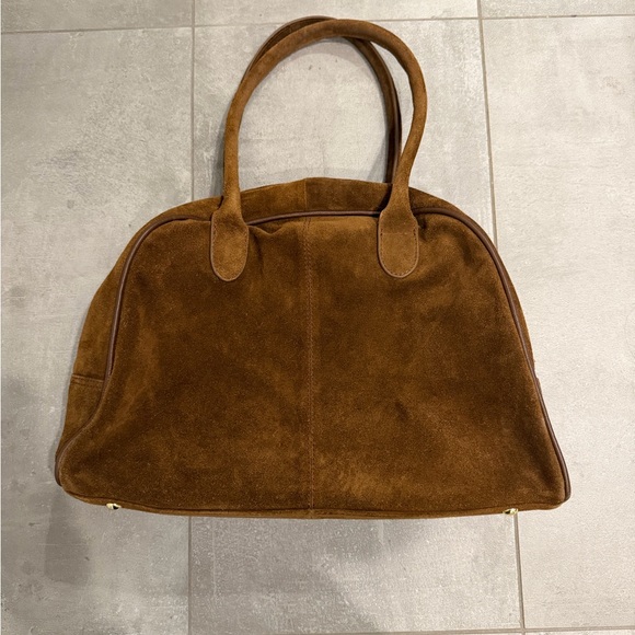 ASOS brown suede bowler tote bag - Picture 6 of 8